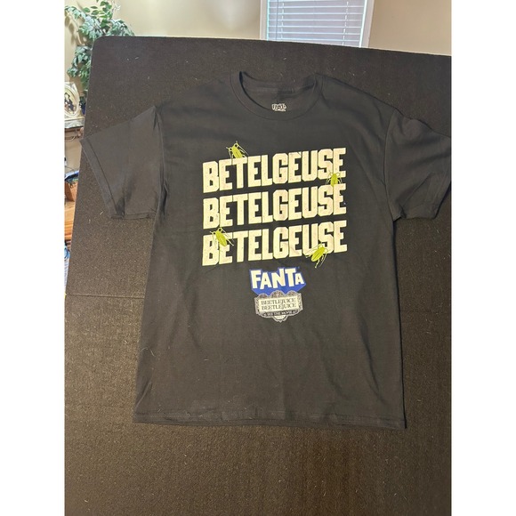 Fanta Beetlejuice Graphic T Shirt Black L G G Men's Tee - Picture 2 of 5
